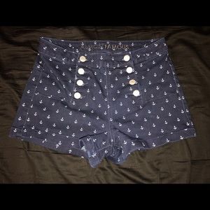 Almost Famous Blue and White Anchor Jean Shorts!